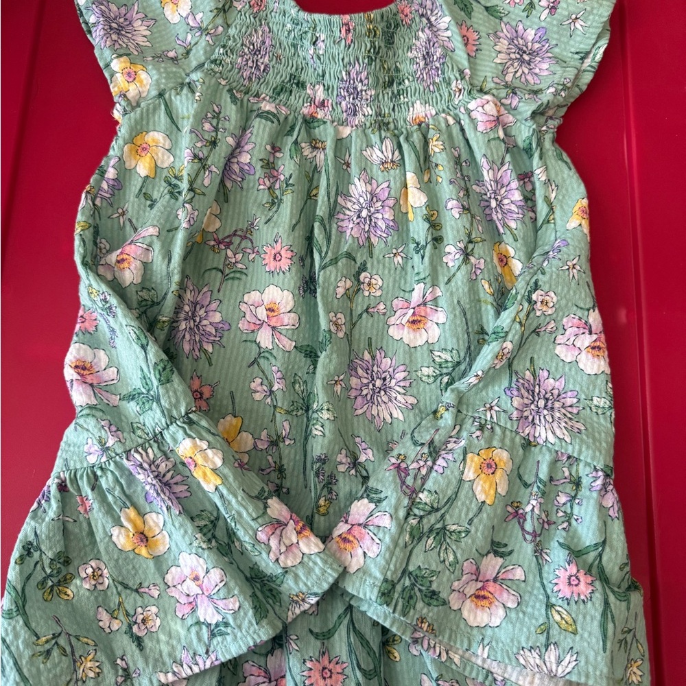 Wonder Nation Green Floral Dress